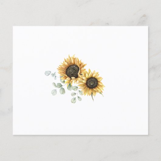 Zonnebloem Eucalyptus Vrijgezellenfeest Recipcard (Achterkant)