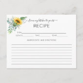 Zonnebloem Eucalyptus Vrijgezellenfeest Recipcard Informatiekaartje (Voorkant)