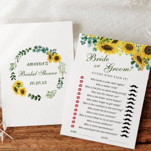 Zonnebloem eucalyptus Vrijgezellenfeest spel Kaart