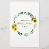 Zonnebloem Eucalyptus Waterverf Vrijgezellenfeest (Achterkant)