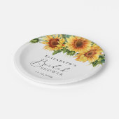 Zonnebloem Eucalyptus Waterverf Vrijgezellenfeest Papieren Bordje (Gekanteld)