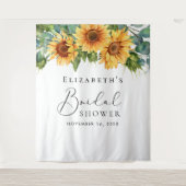 Zonnebloem Eucalyptus Waterverf Vrijgezellenfeest Wandkleed (Voorkant)