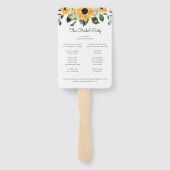 Zonnebloem Eucalyptus Weddenschap Hand Fan Handwaaier (Achterkant)