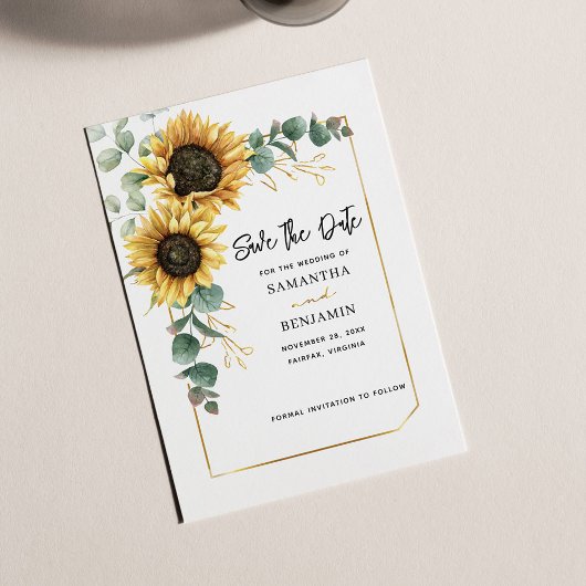 Zonnebloem Eucalyptus Weddenschap Save The Date