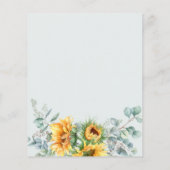 Zonnebloem Eucalyptus Weddenschappen Receptie Kaar (Achterkant)
