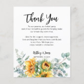 Zonnebloem Eucalyptus Weddenschappen Receptie Kaar (Voorkant)