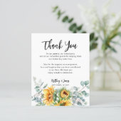 Zonnebloem Eucalyptus Weddenschappen Receptie Kaar (Staand voorkant)