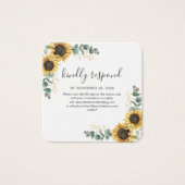 Zonnebloem Eucalyptus Weduwschap Website QR Code R Vierkante Visitekaartjes (Voorkant)