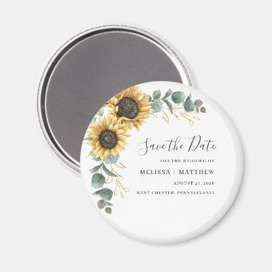 Zonnebloem Eucalyptus Yellow Floral behalve de dat Magneet (Voorkant / Achterkant)