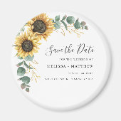 Zonnebloem Eucalyptus Yellow Floral behalve de dat Magneet (Voorkant)