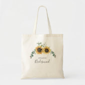 Zonnebloem Eucalyptusbladeren Bridesmaid Custom Tote Bag (Voorkant)