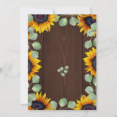 Zonnebloem, eucalyptusbruinrode, rustige houtbruil kaart (Achterkant)