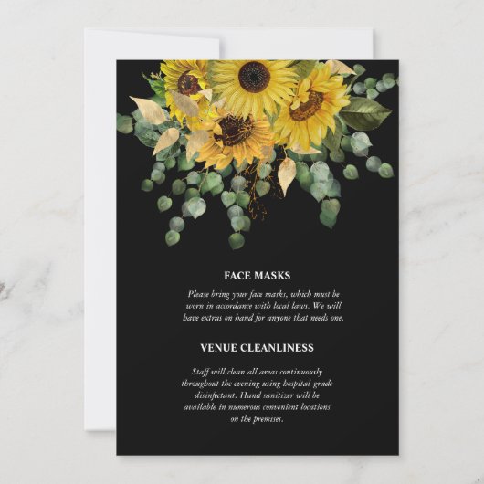 Zonnebloem, eucalyptusgroene waterverf kaart (Achterkant)