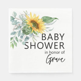 Zonnebloem EucalyptusGroener Baby shower Servet