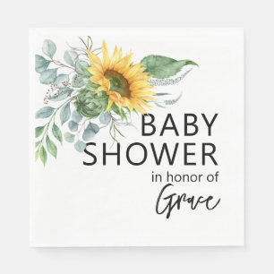 Zonnebloem EucalyptusGroener Baby shower Servet