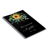 Zonnebloem Eucalyptusgroenschrift zwart Notitieboek (Rechterzijde)