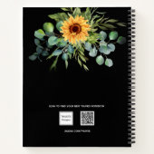 Zonnebloem Eucalyptusgroenschrift zwart Notitieboek (Achterkant)