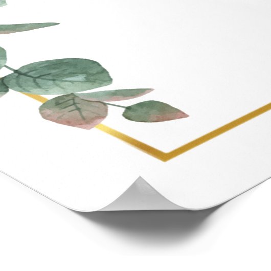 Zonnebloem Eucalyptusscript WeduwWelkomstteken Poster (Hoek)