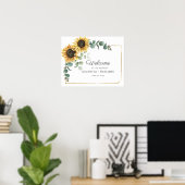 Zonnebloem Eucalyptusscript WeduwWelkomstteken Poster (Thuiskantoor)