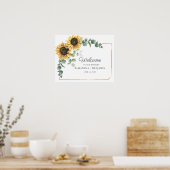 Zonnebloem Eucalyptusscript WeduwWelkomstteken Poster (Keuken)