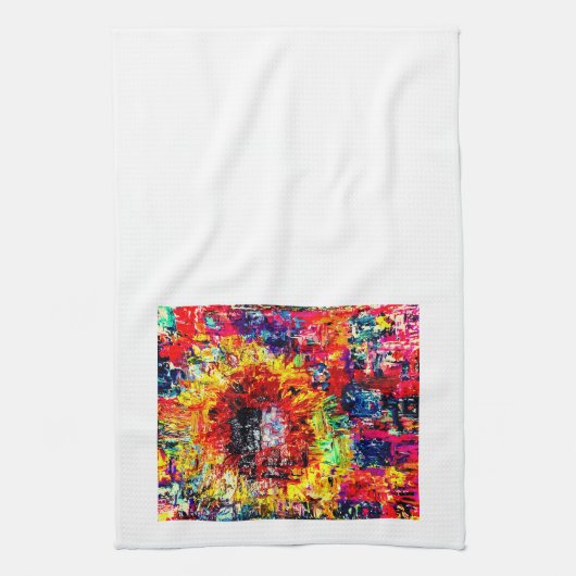 Zonnebloem explosie theedoek (Verticaal)