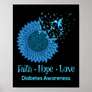 Zonnebloem Faith Hope Love Diabetes Awareness Diab Poster