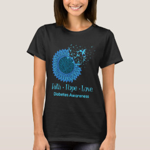 Zonnebloem Faith Hope Love Diabetes Awareness Diab T-shirt