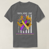 Zonnebloem Faith Hope Love for Autoimmune hepatiti T-shirt (Design voorkant)