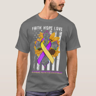 Zonnebloem Faith Hope Love for Autoimmune hepatiti T-shirt