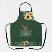 Zonnebloem Fake Pocket & Wooden Spoon & Whisk Schort (Voorkant)