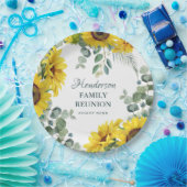 Zonnebloem familie reünie partij papieren bordje (Feest)