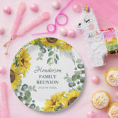 Zonnebloem familie reünie partij papieren bordje (Feest)