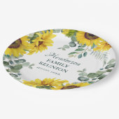Zonnebloem familie reünie partij papieren bordje (Gekanteld)