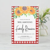 Zonnebloem familie reünie uitnodiging (Staand voorkant)