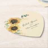 Zonnebloem Faux Gold Floral Script Vrijgezellenfee Kartonnen Onderzetters (Gekanteld)