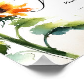 Zonnebloem Favor Sign Rustieke bruiloft Decor Poster (Hoek)