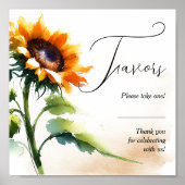 Zonnebloem Favor Sign Rustieke bruiloft Decor Poster (Voorkant)