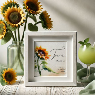 Zonnebloem Favor Sign Rustieke bruiloft Decor Poster