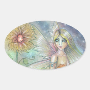 Zonnebloem Fee Fantsy Kunst Stickers