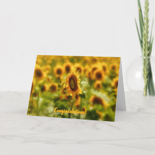 Zonnebloem Felicitaties Baan Promotie Afstuderen A Kaart
