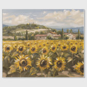 Zonnebloem Field Impressionist schilderij Decoupag Cadeaupapier (Vlak)