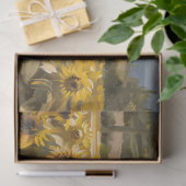 Zonnebloem Field Impressionist schilderij Decoupag Tissuepapier (Geschenk)