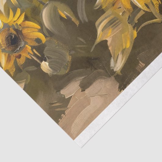 Zonnebloem Field Impressionist schilderij Decoupag Tissuepapier (Detail)