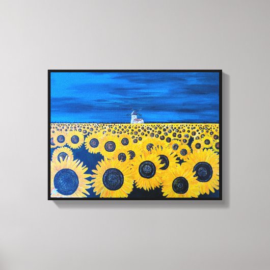 Zonnebloem Field schilderij van Alfred Fox Canvas Afdruk (Voorkant)