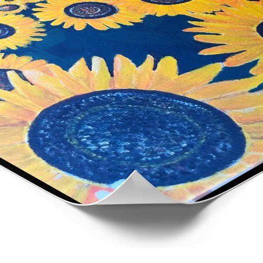 Zonnebloem Field schilderij van Alfred Fox Poster (Hoek)