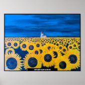 Zonnebloem Field schilderij van Alfred Fox Poster (Voorkant)
