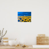 Zonnebloem Field schilderij van Alfred Fox Poster (Keuken)