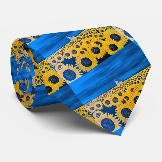 Zonnebloem Field schilderij van Alfred Fox Stropdas (Opgerold)