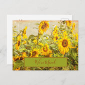 Zonnebloem Field  We hebben geel verhuisd Briefkaart (Voorkant / Achterkant)
