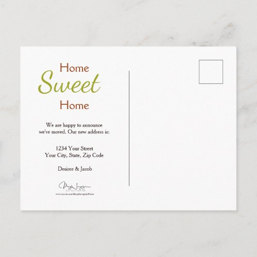 Zonnebloem Field  We hebben geel verhuisd Briefkaart (Achterkant)